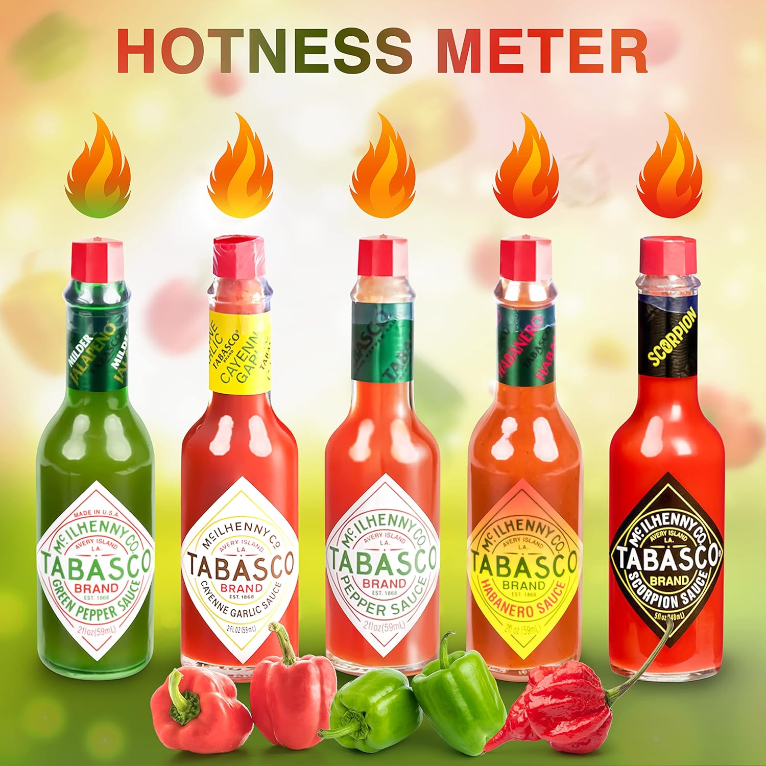 Tabasco Hot Sauce Scorpion Variety Pack 2 oz Bottles H937