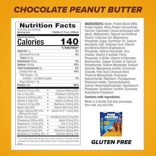Strawberry Protein Shake, 30g Protein, 11oz Bottles, 12 Pack I4873