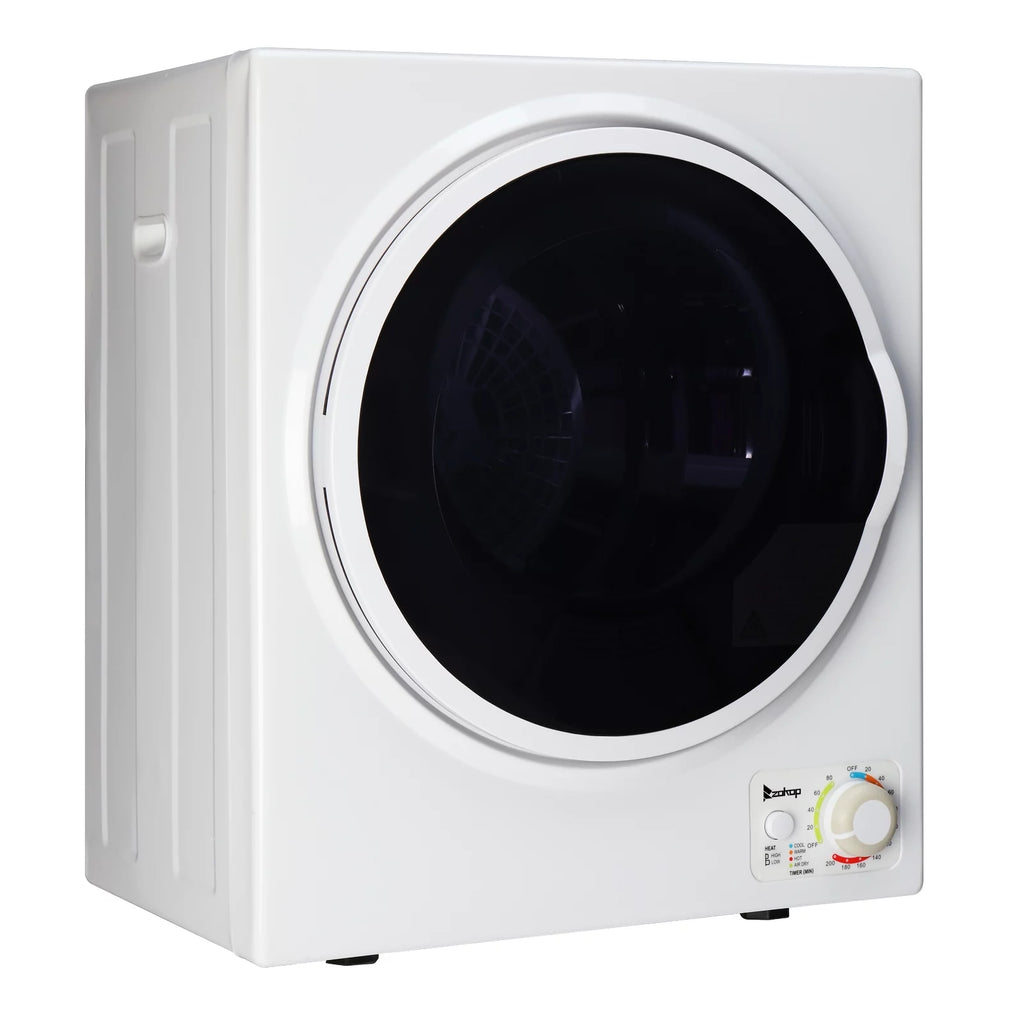 Portable 850W 1.6cu ft Front Load Electric Clothes Dryer with Stainless Steel Tub, White D297