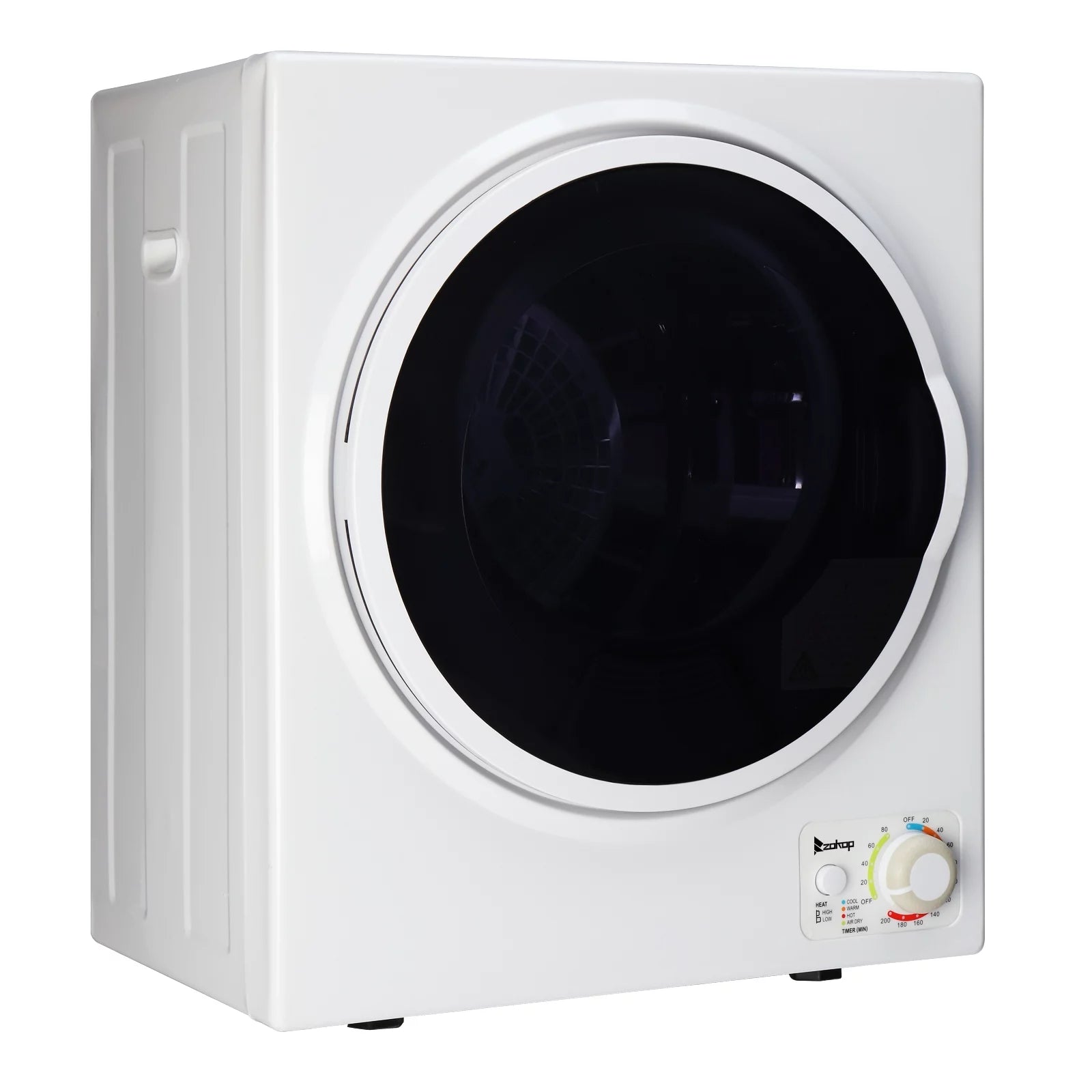 Portable 850W 1.6cu ft Front Load Electric Clothes Dryer with Stainless Steel Tub, White D297