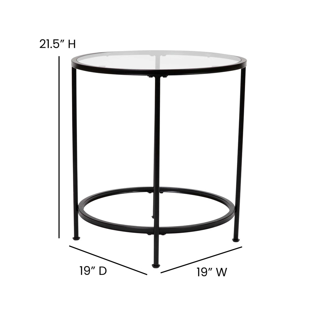 Clear Matte Black End Table Y9591