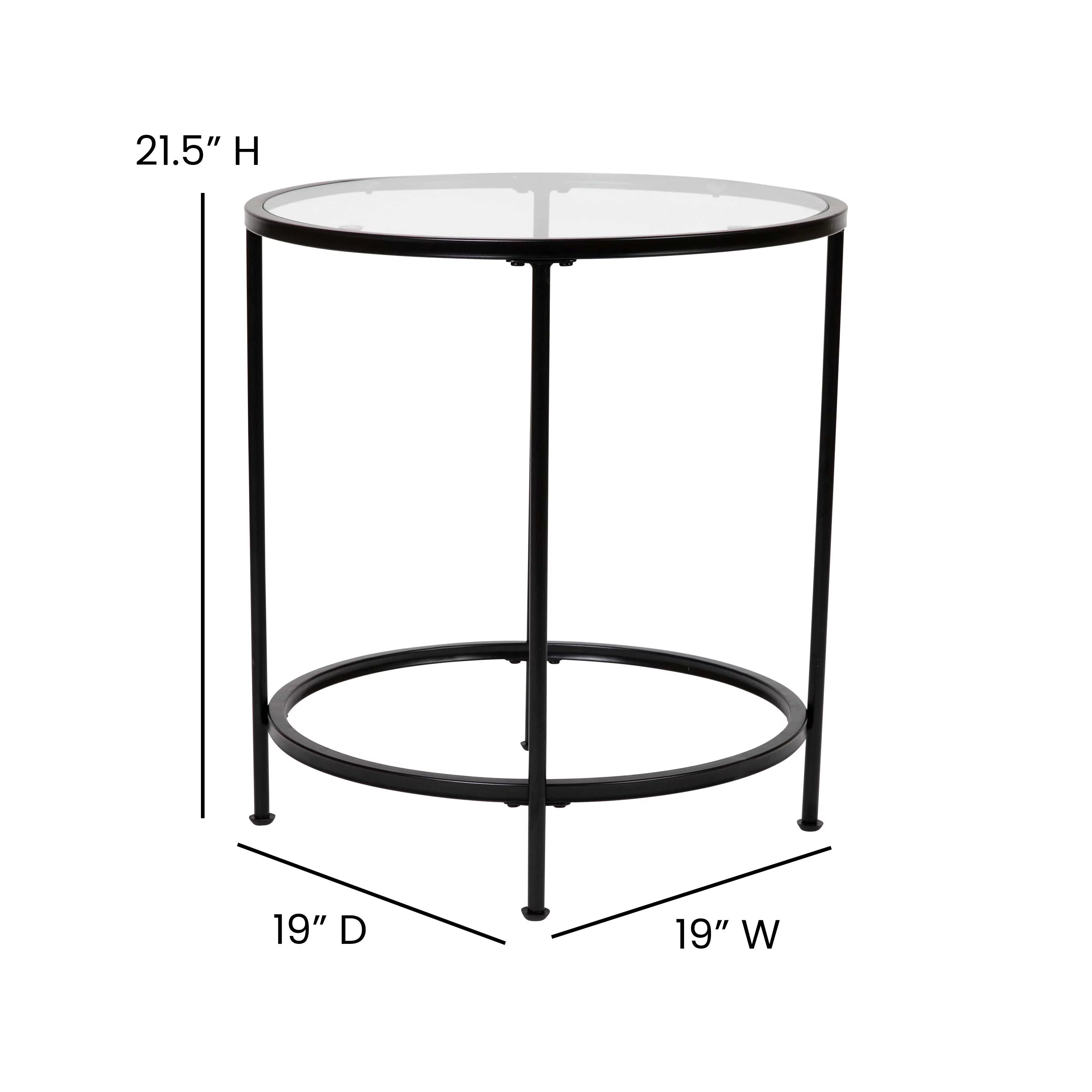 Clear Matte Black End Table Y9591