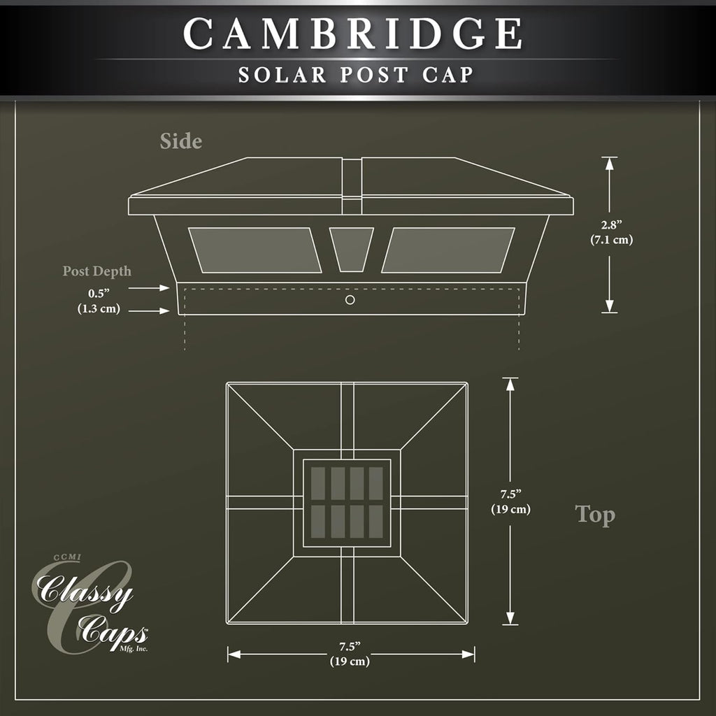 6x6 Brown Aluminum Solar Post Cap U1741