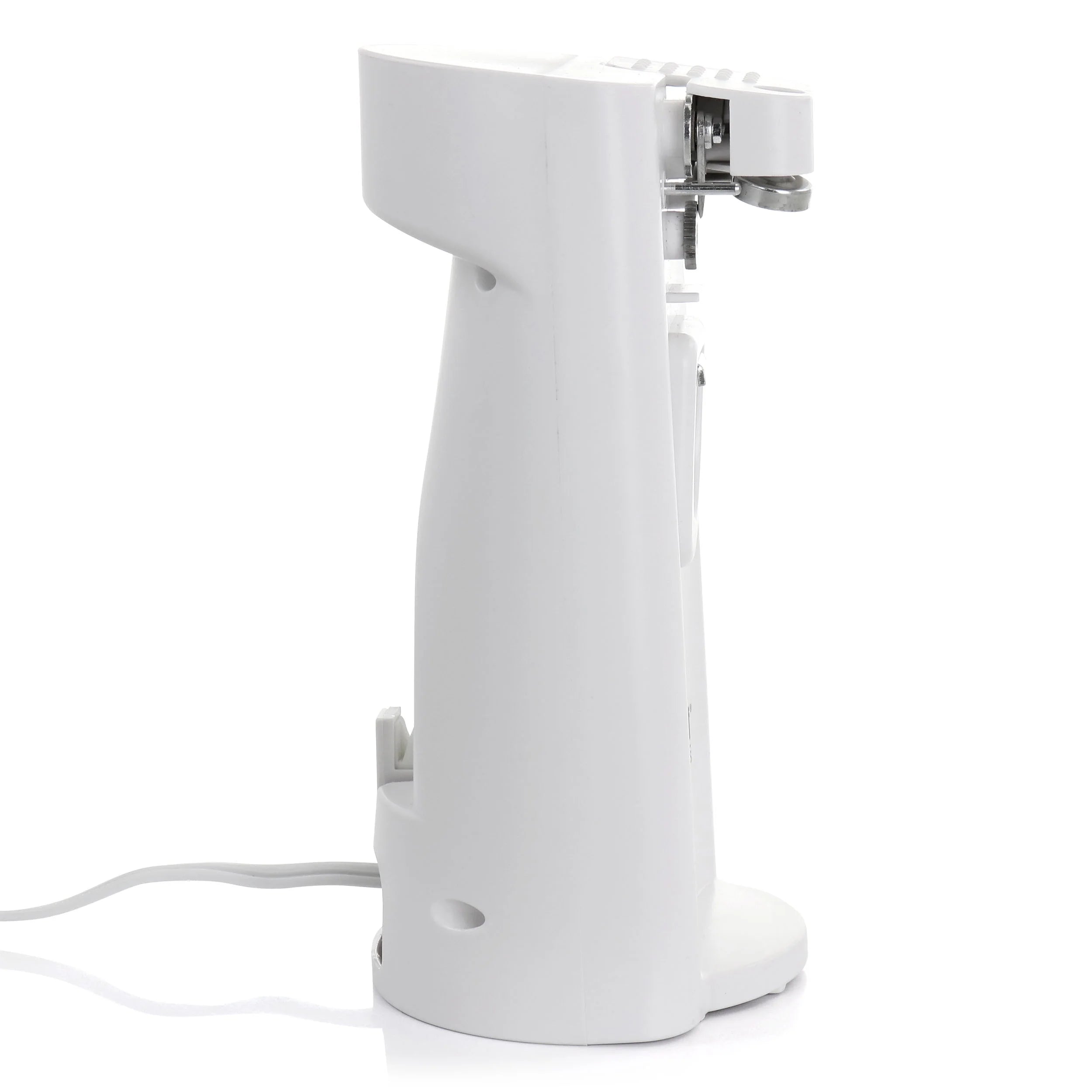 White Electric Can Opener with Knife Sharpener and Bottle Opener T166