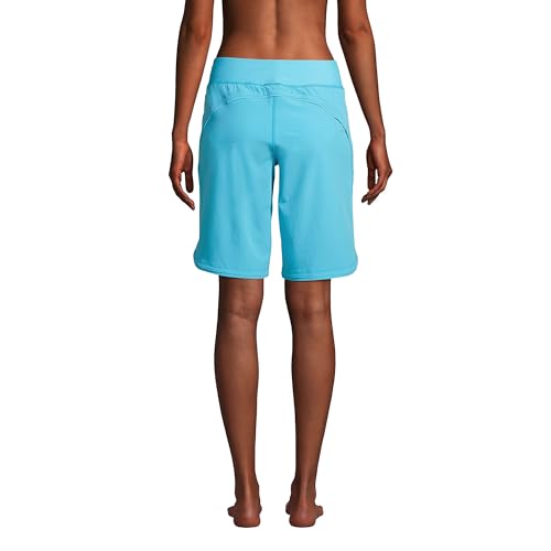 Women's 11" Quick Dry Elastic Waist Board Shorts Swim Cover-up Shorts with Panty Z46521
