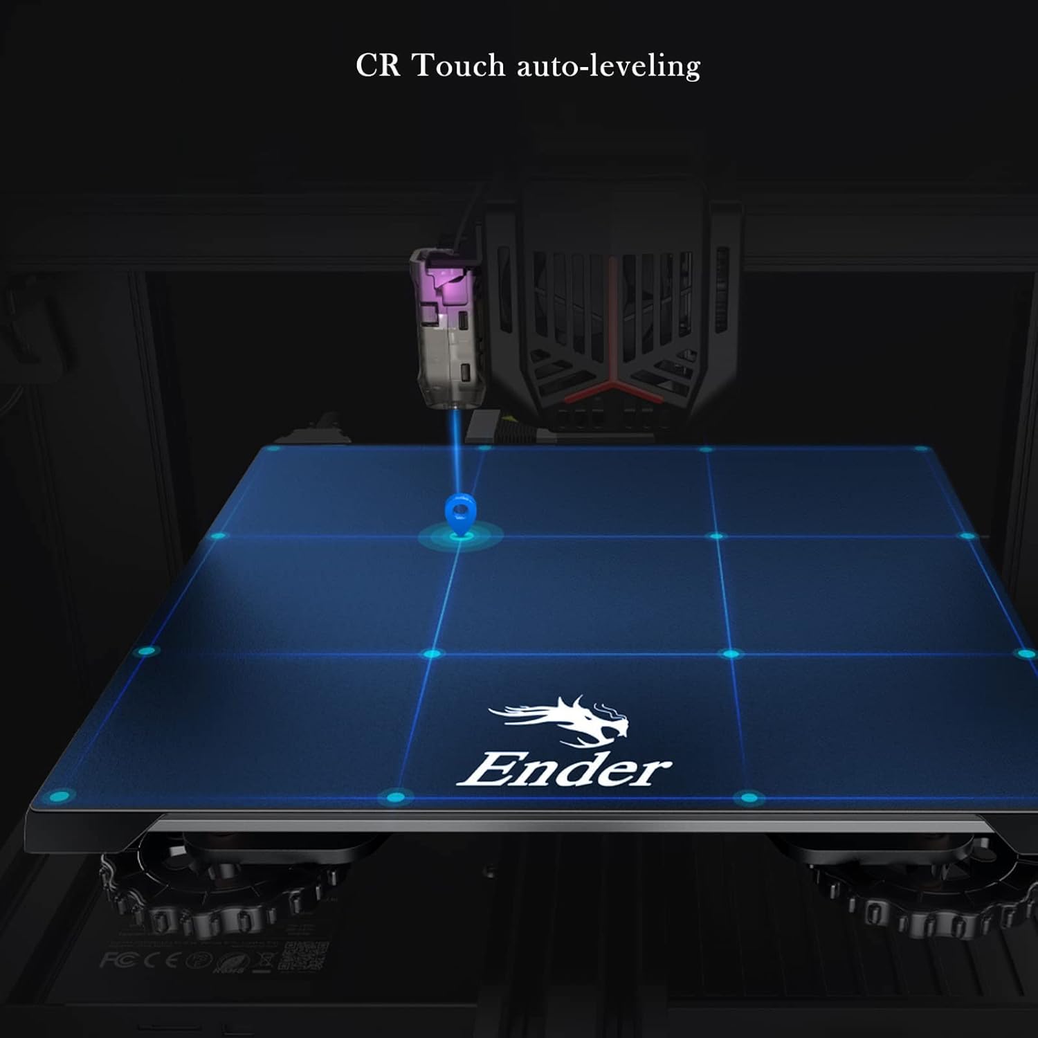 3D Printer with Auto-Leveling CR-Touch Silent Motherboard Stainless Platform Full-Metal Extruder 220x220x250mm C8844