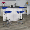 Nautical Blue and Chrome Drafting Stool with Tractor Seat Q641