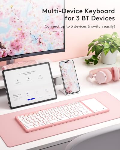 Foldable Bluetooth Keyboard with Touchpad, Black E70384