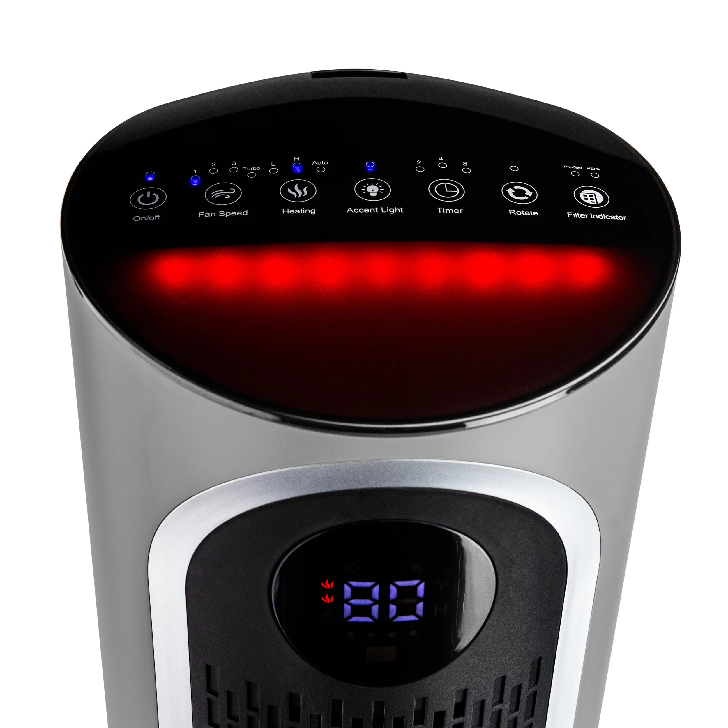 Gray 2 in 1 Air Purifier & Heater with HEPA Filtration C140324