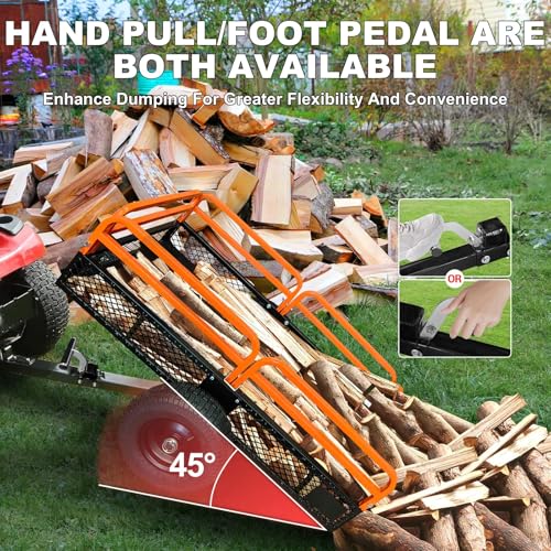 Heavy Duty Steel Dump Cart 1600LB Capacity with Dual Dumping Modes X2359