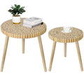 Black Small Round Rattan Side Table O463