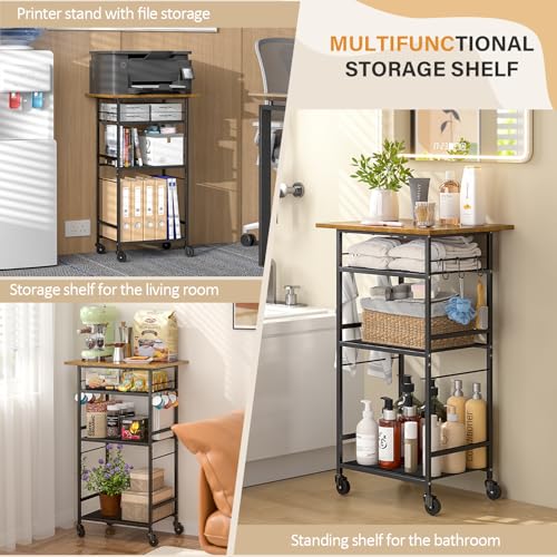 3 Tier Rolling Kitchen Microwave Cart with Adjustable Shelf Z9242
