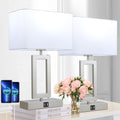 Set of 2 Touch Control Table Lamps with USB Ports, 3-Way Dimmable, Gold and White R82766