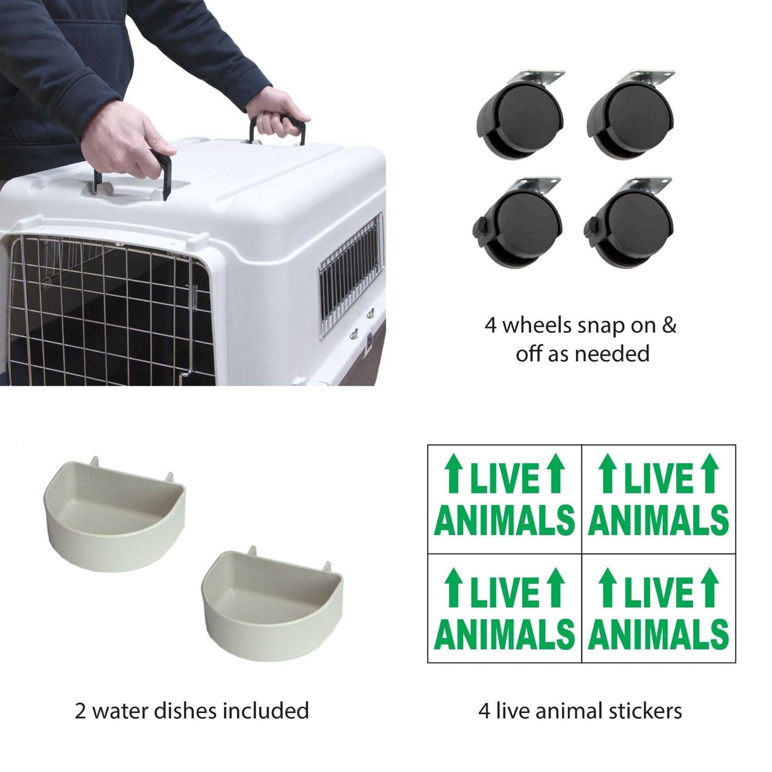 Plastic Rolling Wire Door Travel Dog Crate A143131