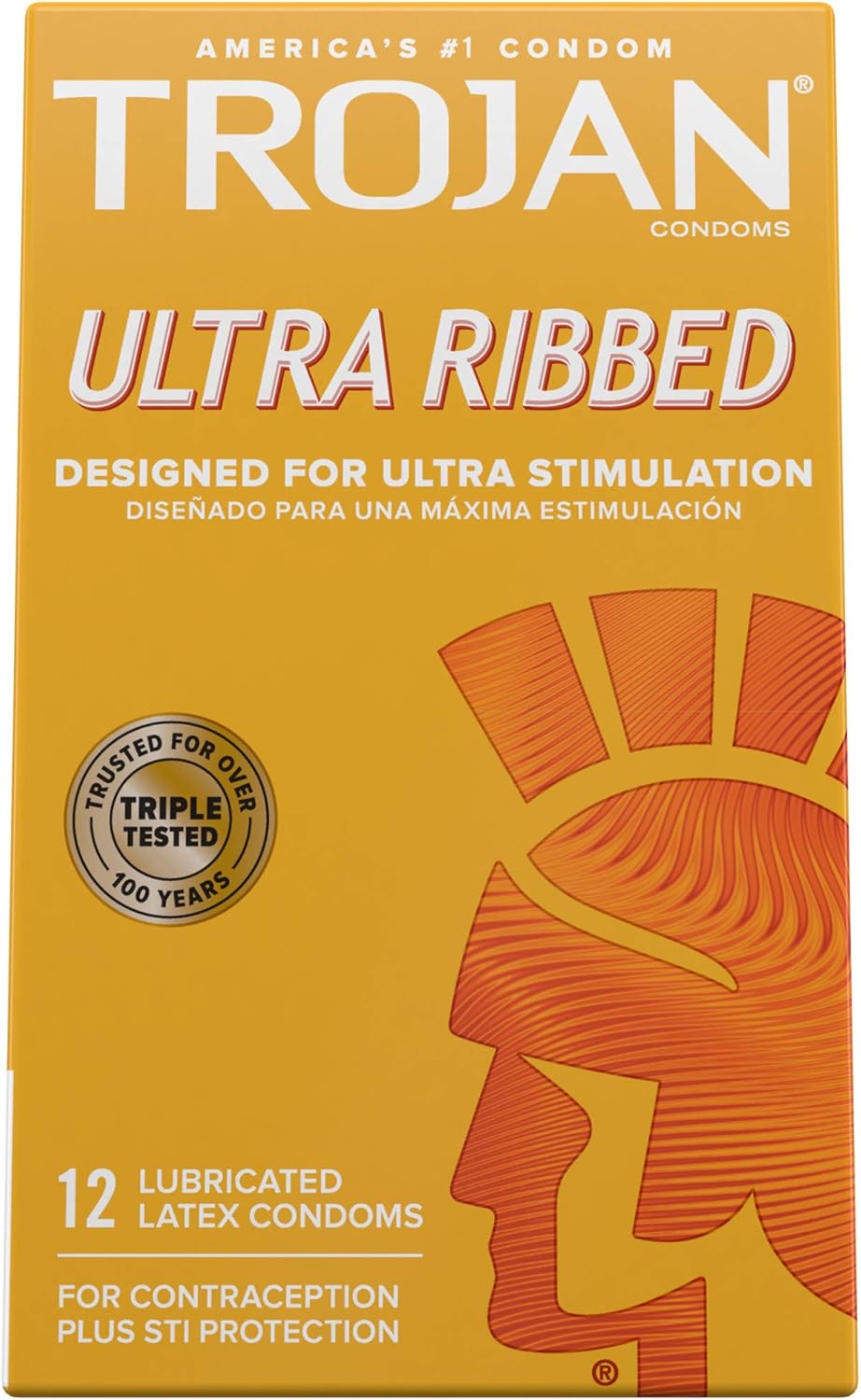 12 Count Lubricated Ribbed Condoms A43377