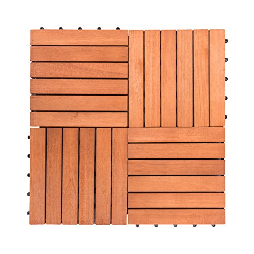 8-Slat Acacia Hardwood Interlocking Deck Tile R5873