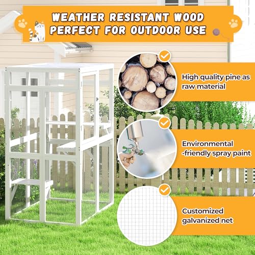 Black Wooden Cat Enclosure O831470