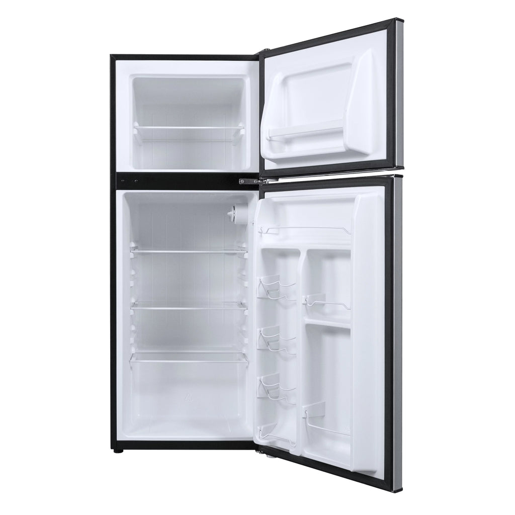 Stainless Steel Two Door Mini Refrigerator with Freezer H94686