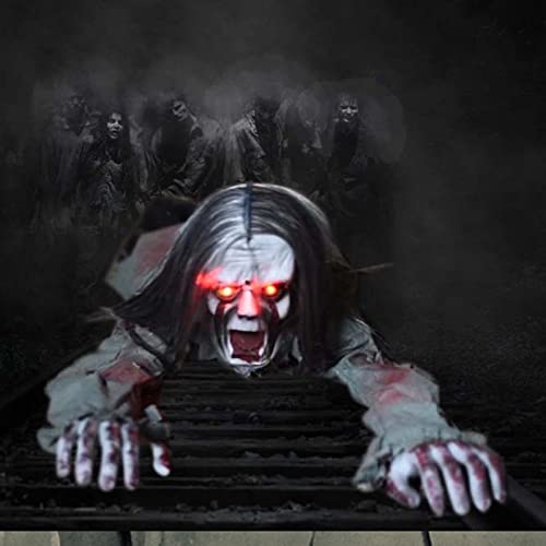 Scary Climbing Zombie Skeleton with Glowing Red Eyes and Creepy Sound R458773