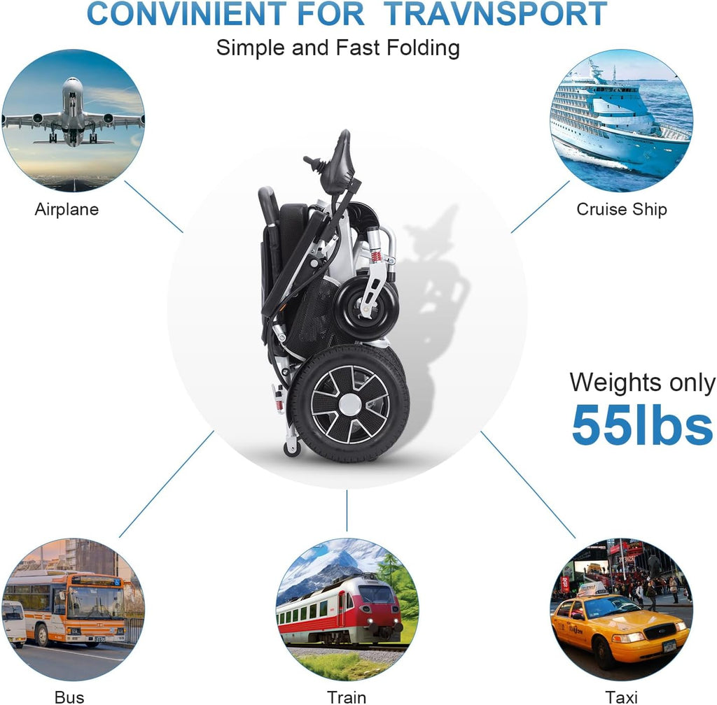 Lightweight Foldable Aluminium Alloy Electric Wheelchair A854