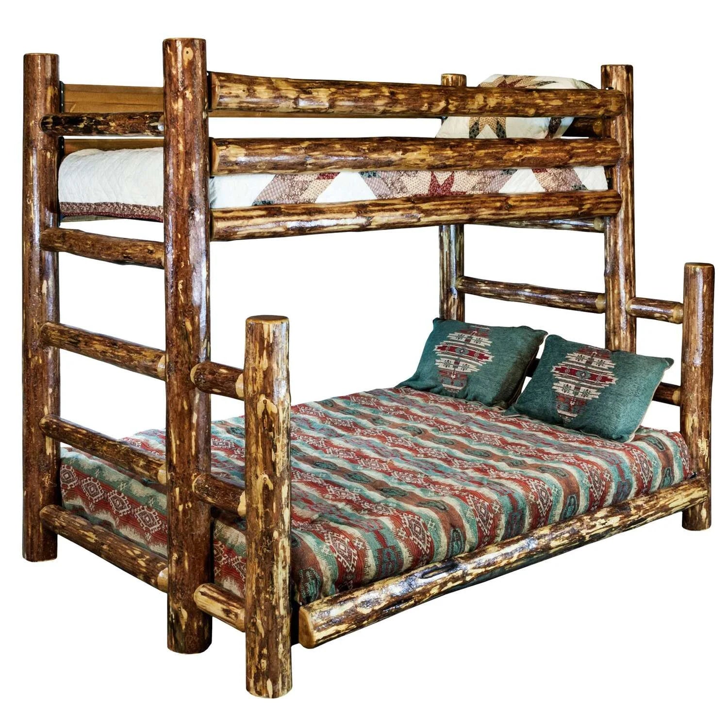 Brown Wood Twin over Full Bunk Bed A139830