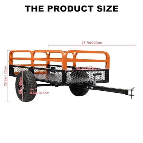 Heavy Duty Steel Dump Cart 1600LB Capacity with Dual Dumping Modes X2359