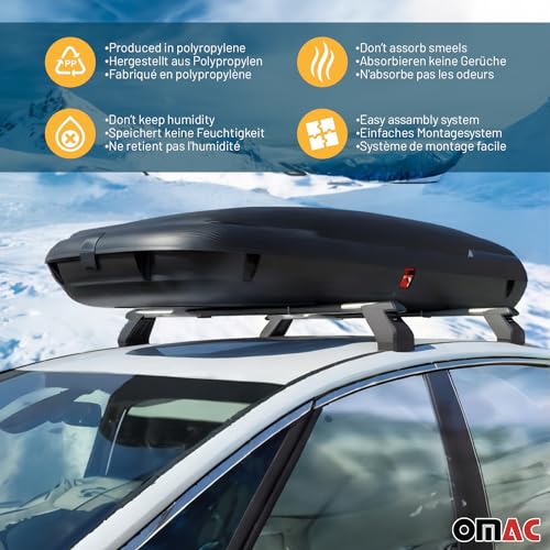 11.3 Cubic Feet Carbon Fiber Textured Car Rooftop Cargo Box O123