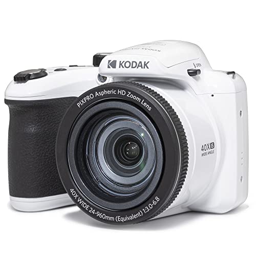 20MP Digital Camera 40X Optical Zoom 24mm Wide Angle Lens Optical Image Stabilization 1080P Full HD Video 3" LCD White W65566