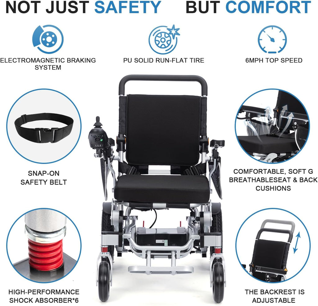 Lightweight Foldable Aluminium Alloy Electric Wheelchair A854