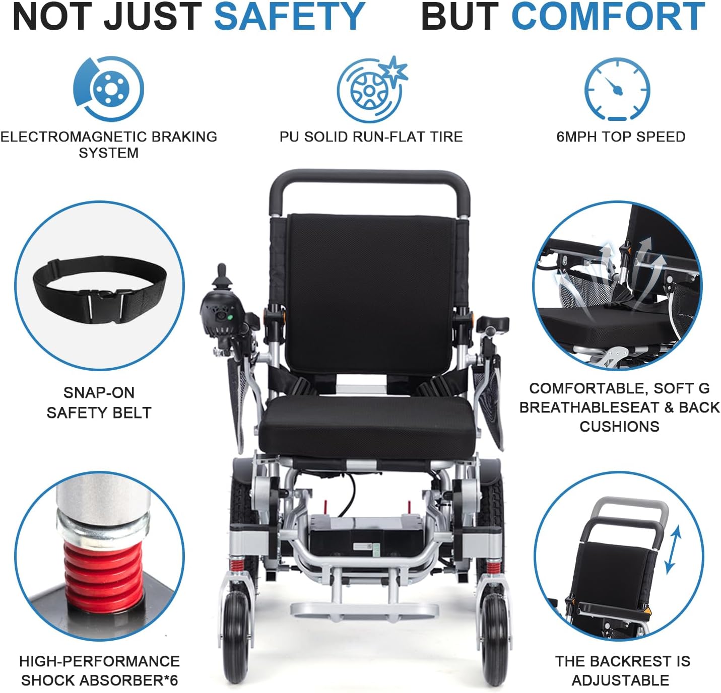 Lightweight Foldable Aluminium Alloy Electric Wheelchair A854