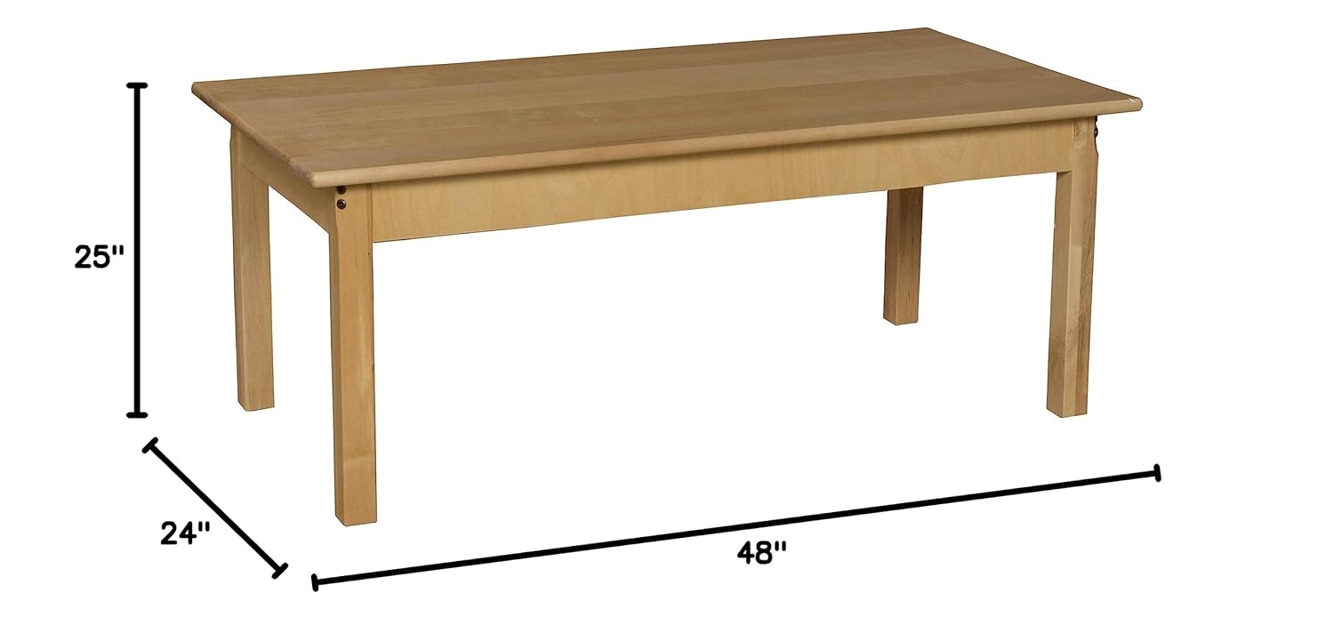 24" x 48" Rectangle Hardwood Table with 24" Legs R9667