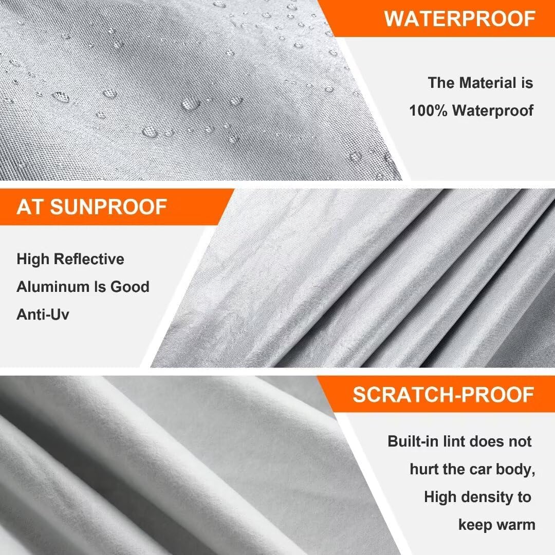 Silver Waterproof Car Cover for Jeep Wrangler 4 Door R114