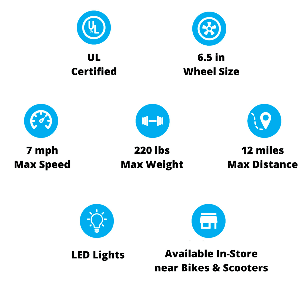 Black Electric Hoverboard with 6.5 In. Wheels and LED Lights C9689