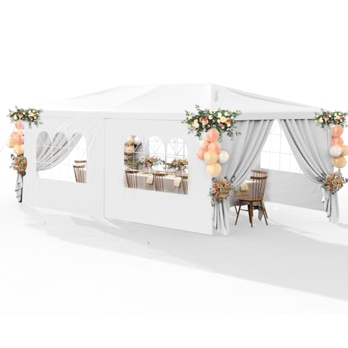 White 10x30 Heavy Duty Party Tent with 7 Removable Sidewalls Y49961
