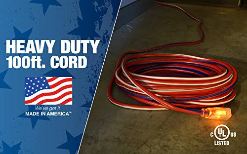 100-Feet 12/3 Extension Cord with Lighted End R925