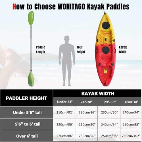 Adjustable Kayak Paddles with Alloy Shaft and PP Blade T7807