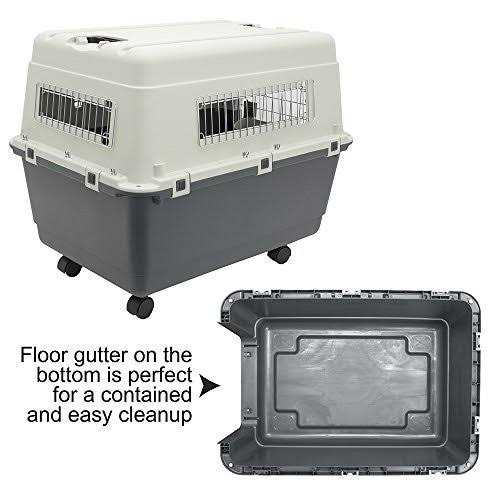 Plastic Rolling Wire Door Travel Dog Crate A143131