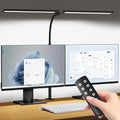 Black Double Head LED Clamp Desk Lamp with Remote Control U32887