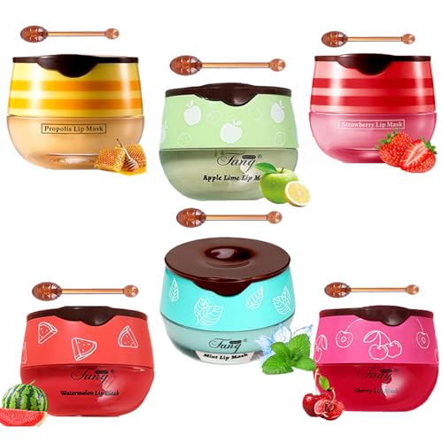 6 PCS Lip Balm Set (Honey, Strawberry, Watermelon, Apple Lime, Cherry, Mint) Z395