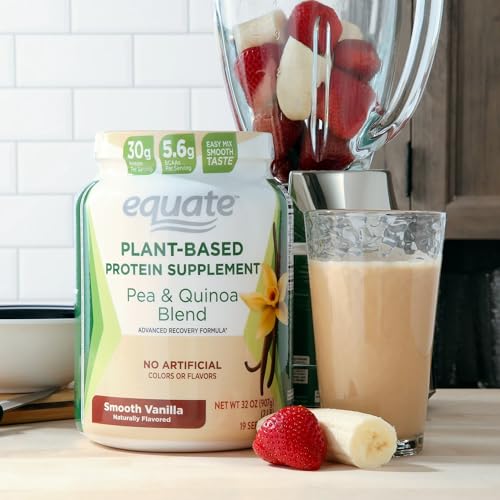 Plant-Based Protein Supplement, 2 lbs, Smooth Vanilla S170969