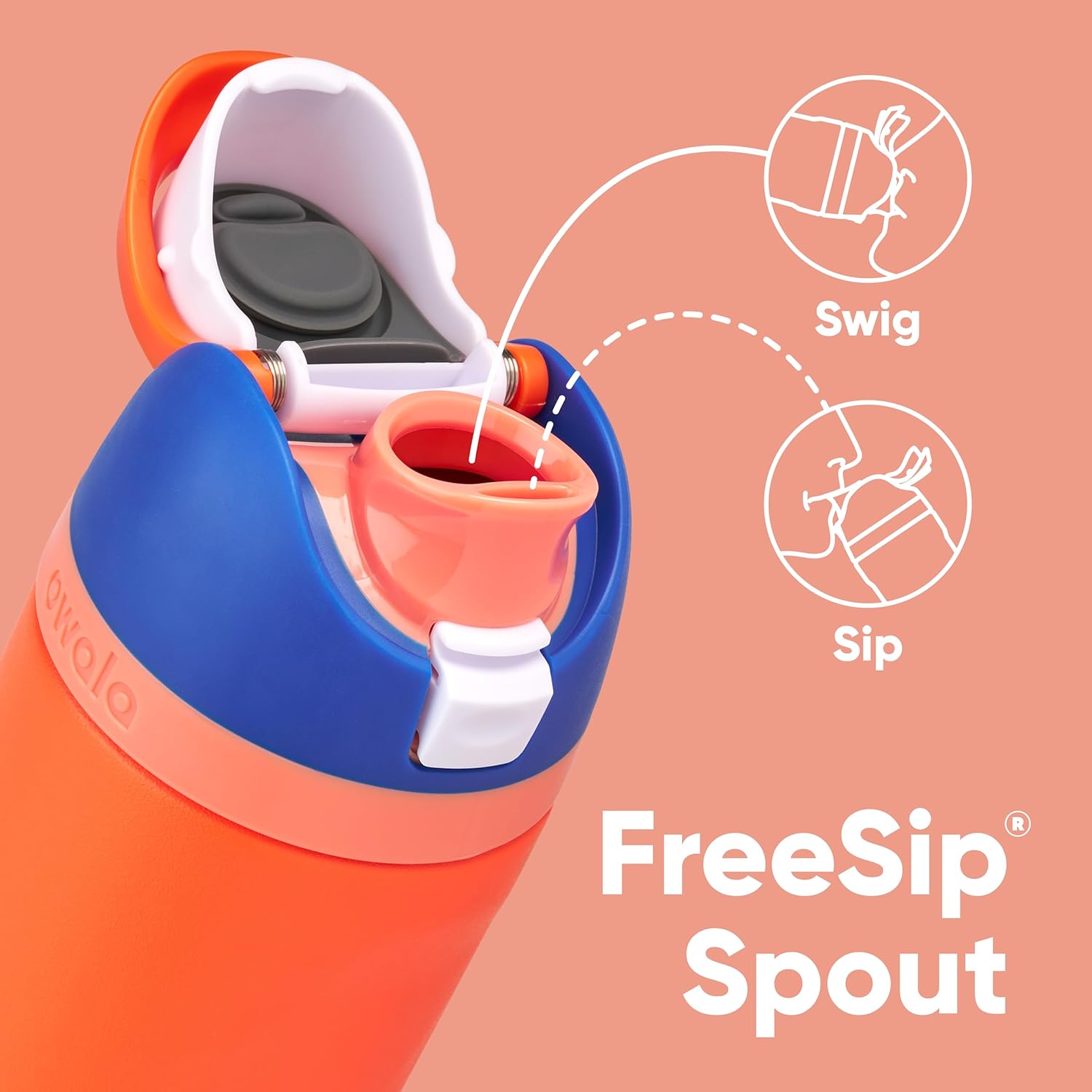 16 oz Insulated Stainless Steel Water Bottle with Straw and Push-Button Lid H69023