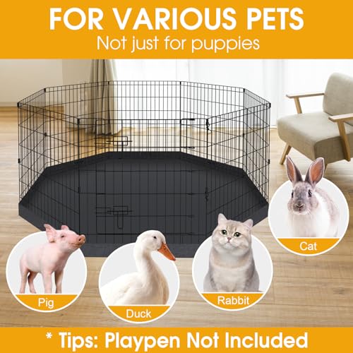 Black 8 Panel 24 Inch Pet Playpen W42033