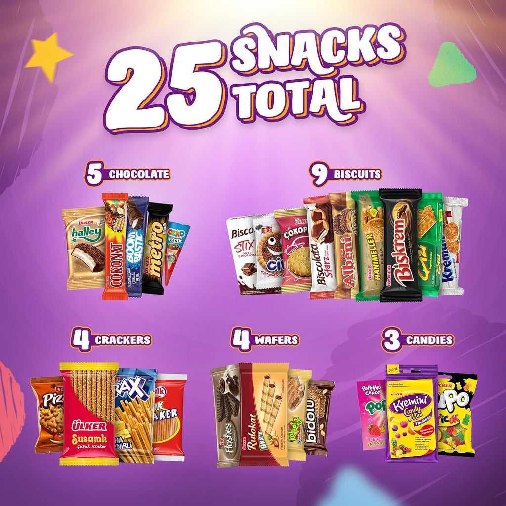 25 Full-Size International Snack Box B83913