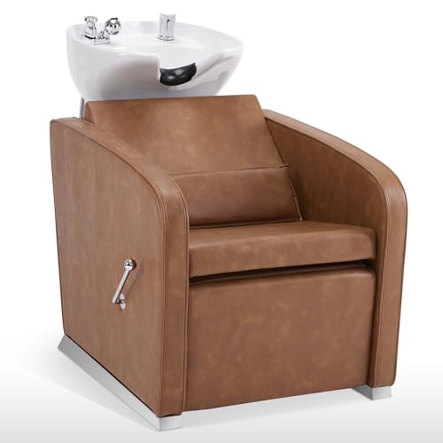 Adjustable Porcelain Ceramic Shampoo Station Chair (Beige) Z7216