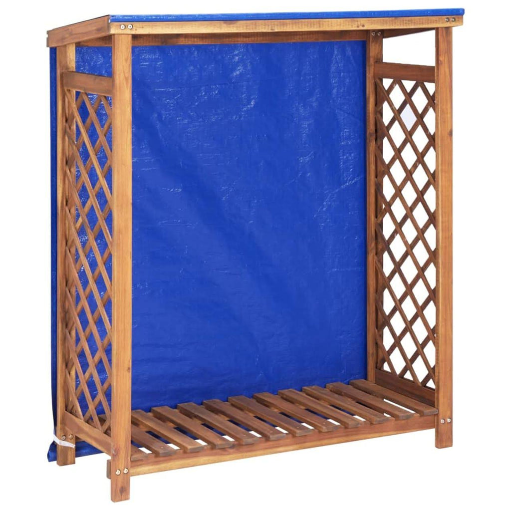 Firewood Storage Shed Solid Acacia Wood R26677