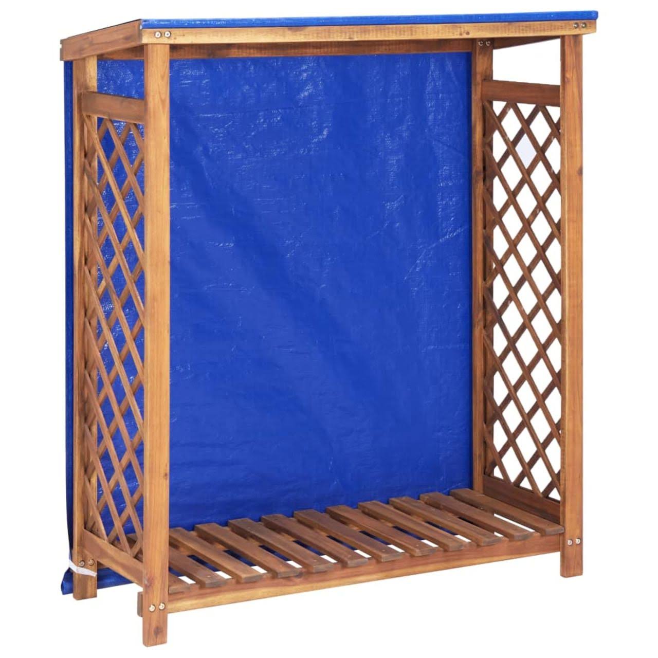 Firewood Storage Shed Solid Acacia Wood R26677