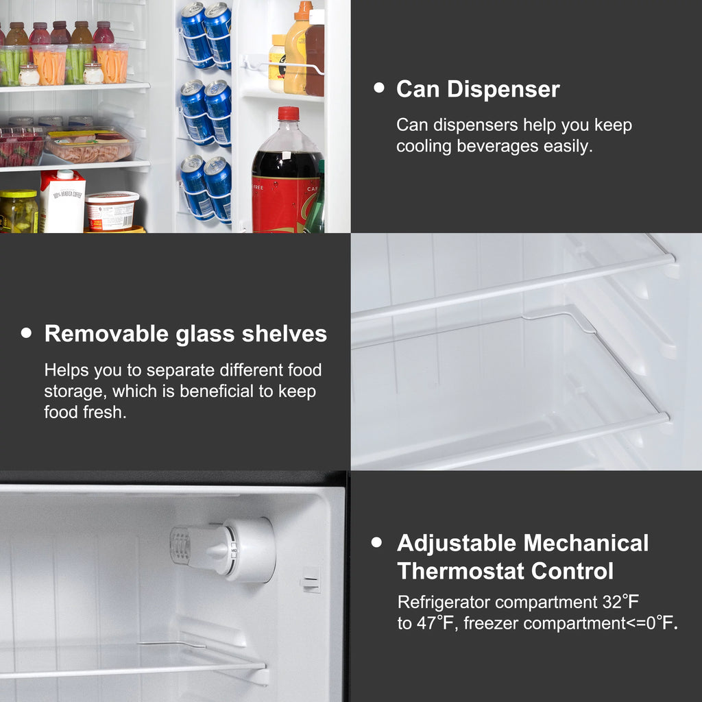 Stainless Steel Two Door Mini Refrigerator with Freezer H94686