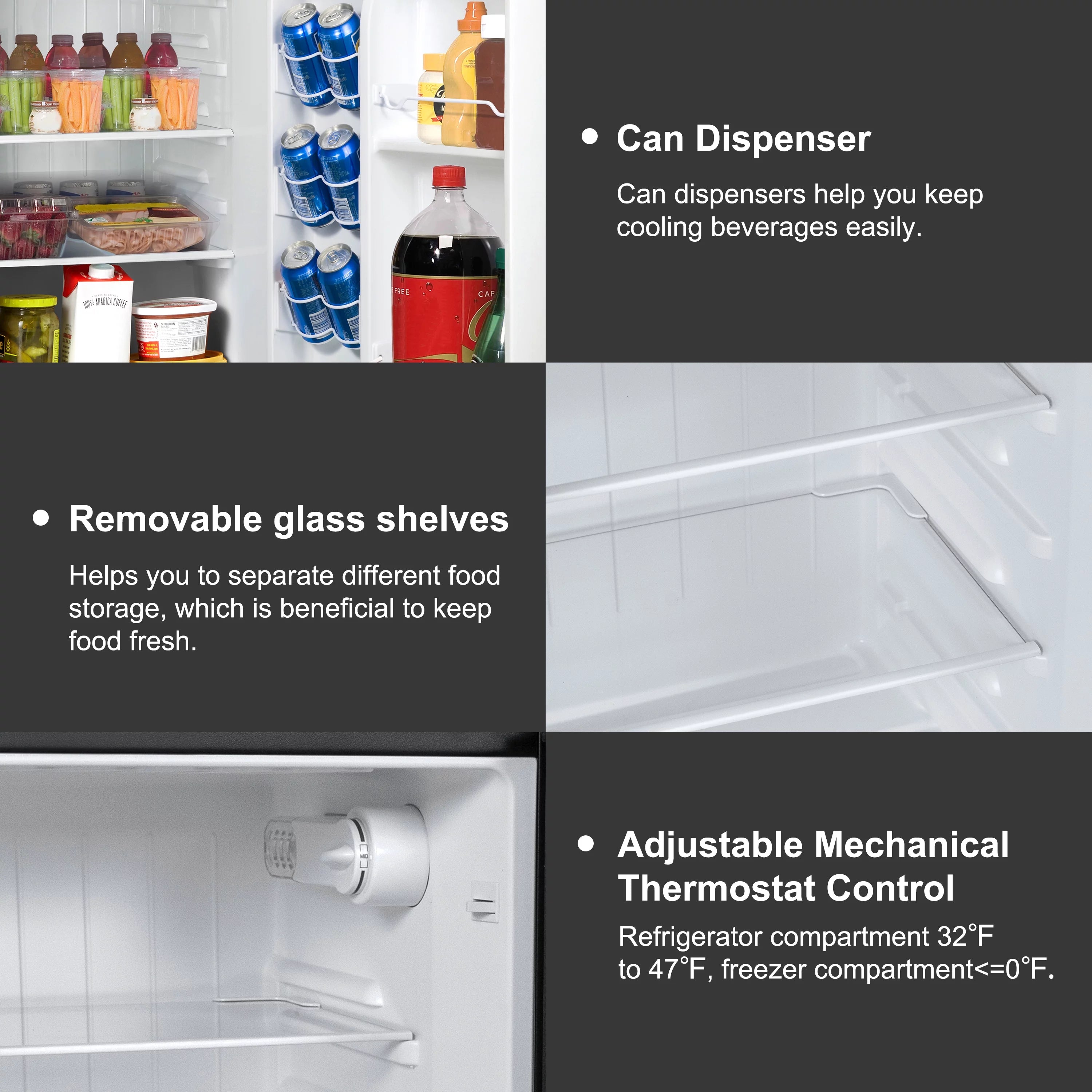 Stainless Steel Two Door Mini Refrigerator with Freezer H94686