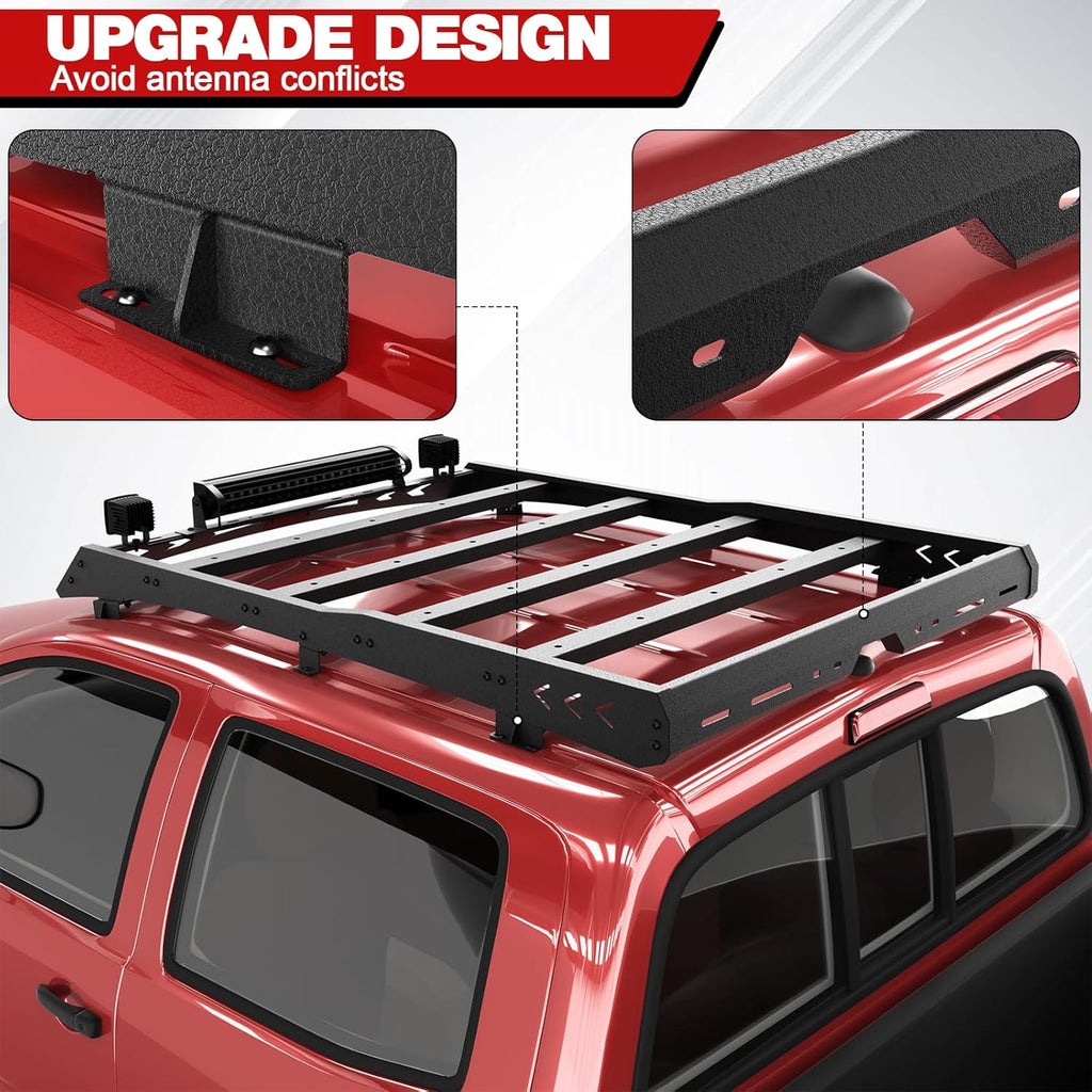 Heavy Duty Roof Rack Cargo Carrier with 2 LED Lights and 1 Light Bar G4706