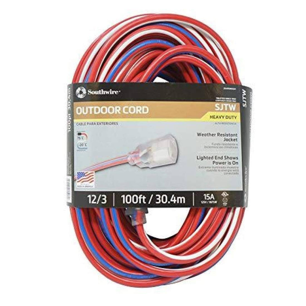 100-Feet 12/3 Extension Cord with Lighted End R925
